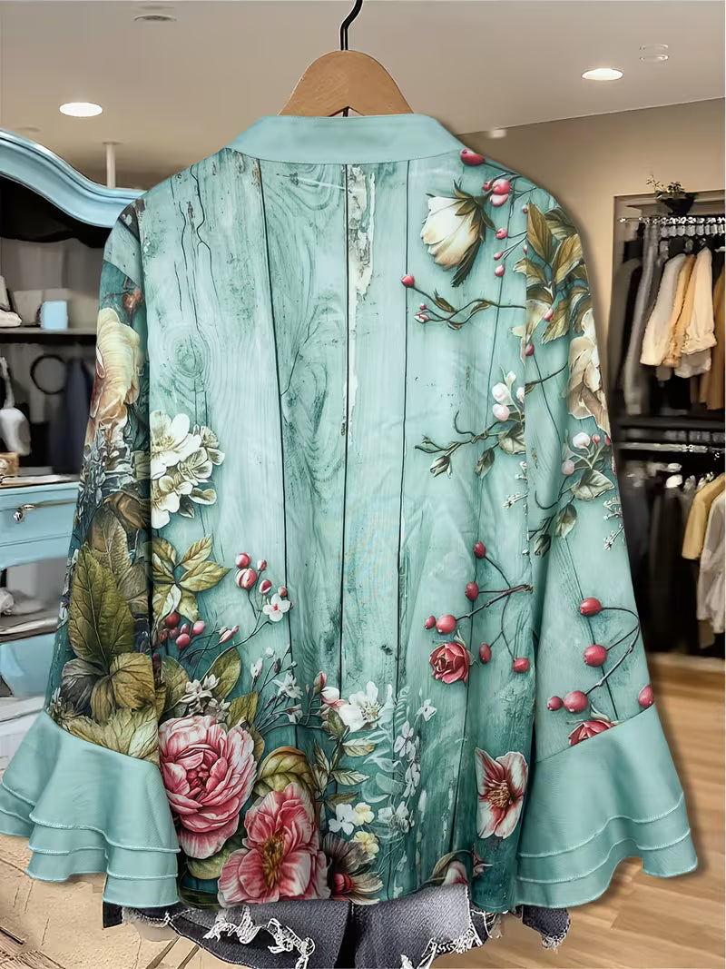 Vintage Garden Ruffle Top for Women