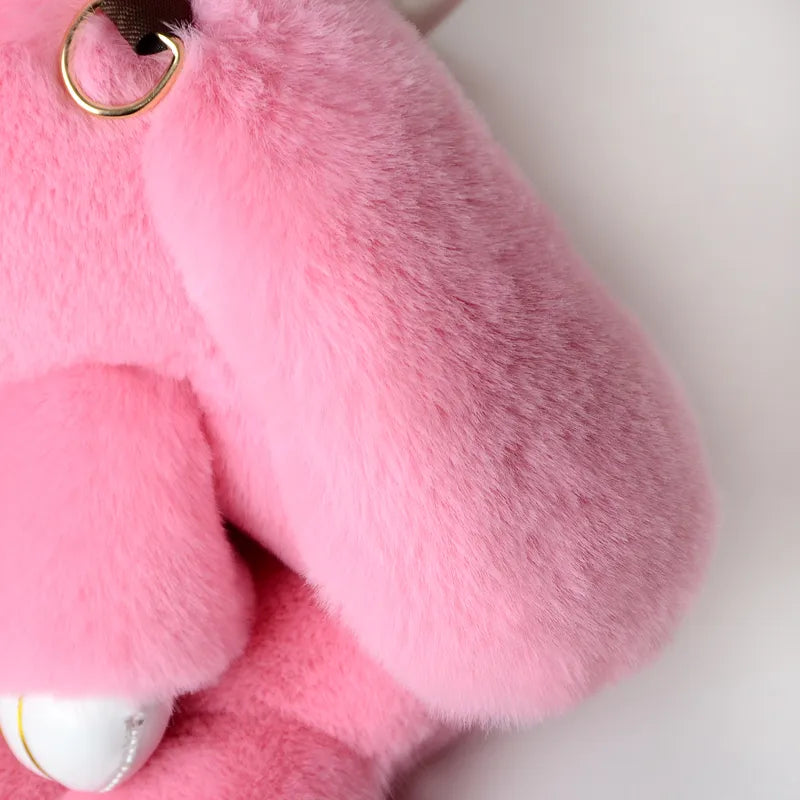 Trending Cute Fluffy Plush Rabbit Backpack – Soft & Lightweight Bag