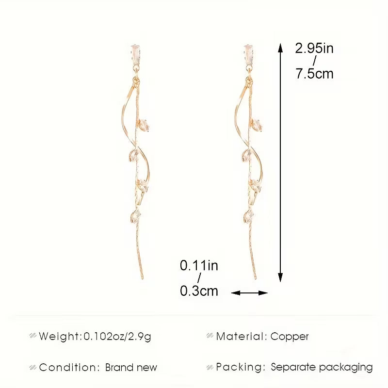 French-Style Long Dangling Earrings