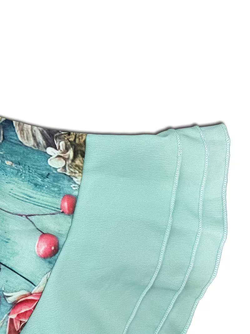 Vintage Garden Ruffle Top for Women