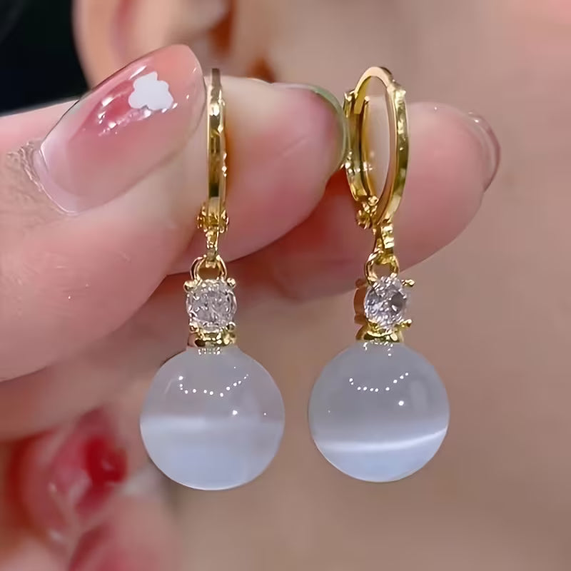 Cat Eye Golden Earrings for Women