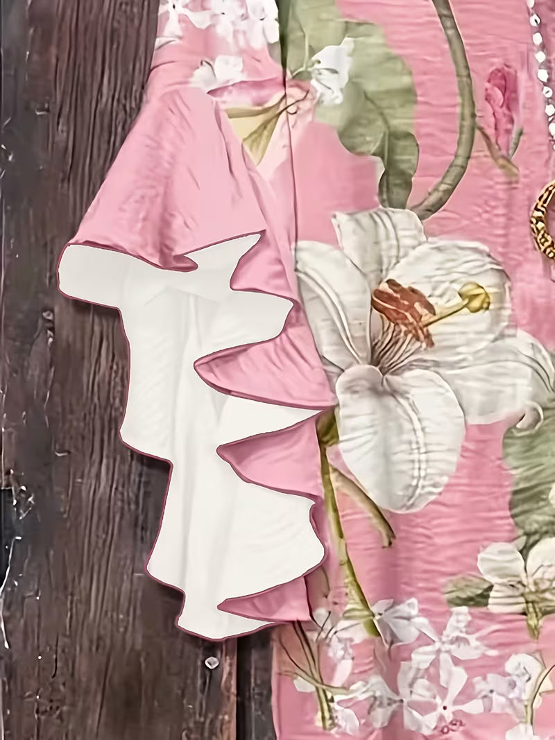 Vintage Garden Ruffle Top for Women