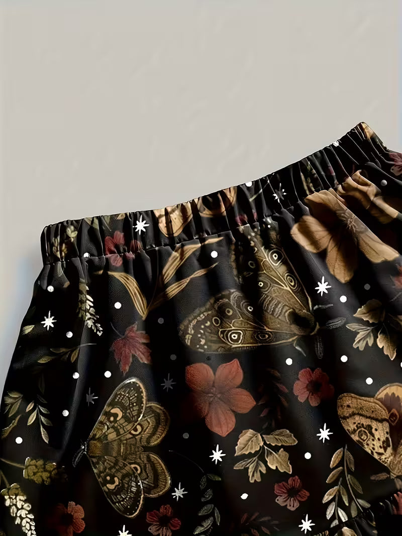 Vintage Leaf Maxi Dress for Women