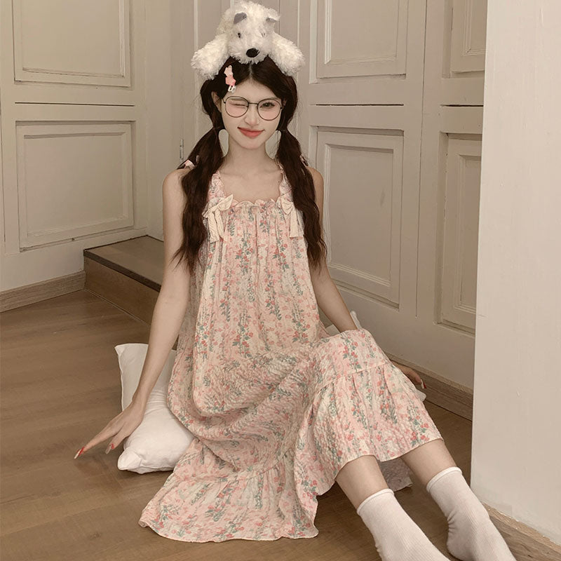 Summer Floral Nightdress for Women Free Size