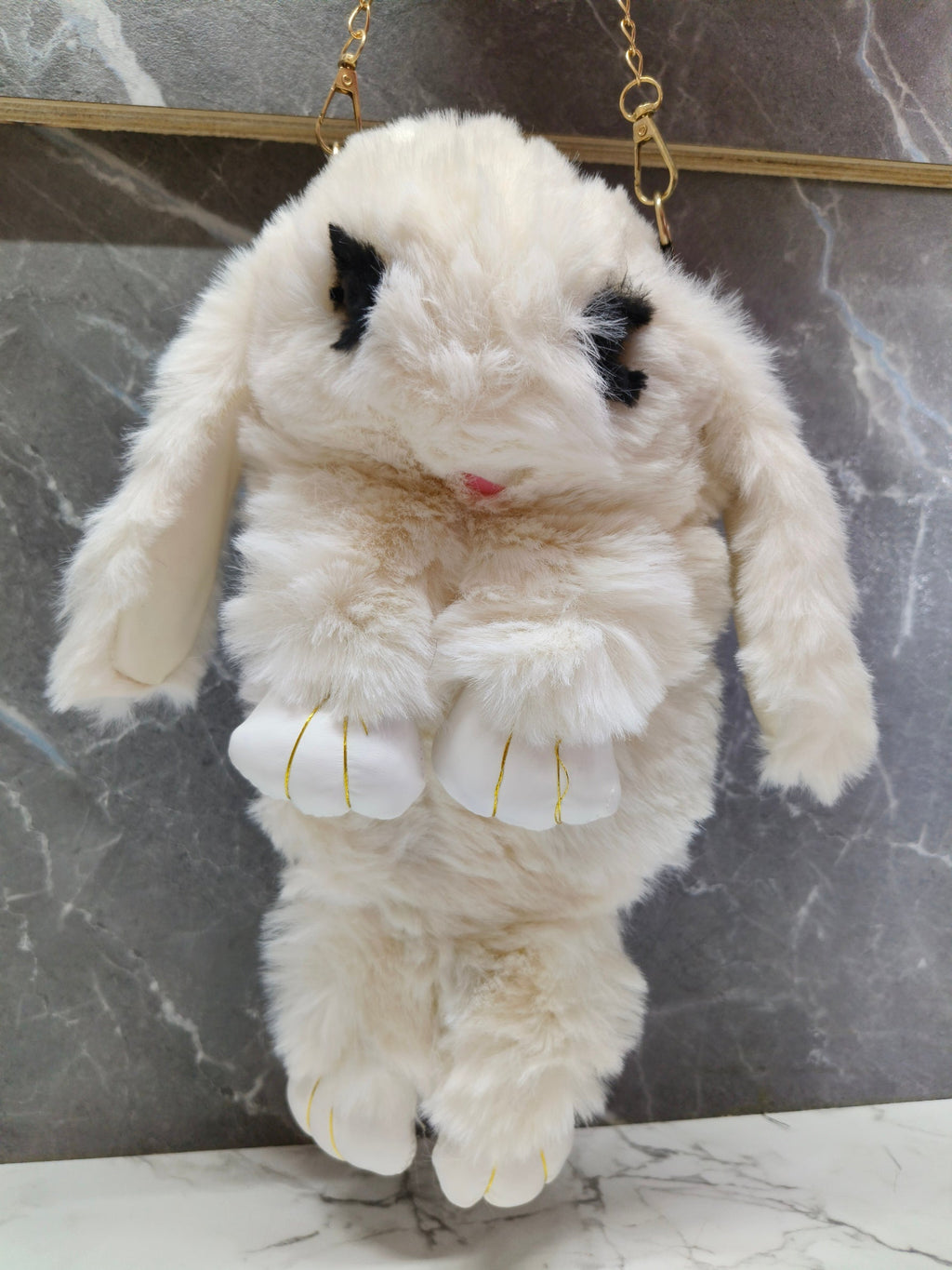 Trending Cute Fluffy Plush Rabbit Backpack – Soft & Lightweight Bag