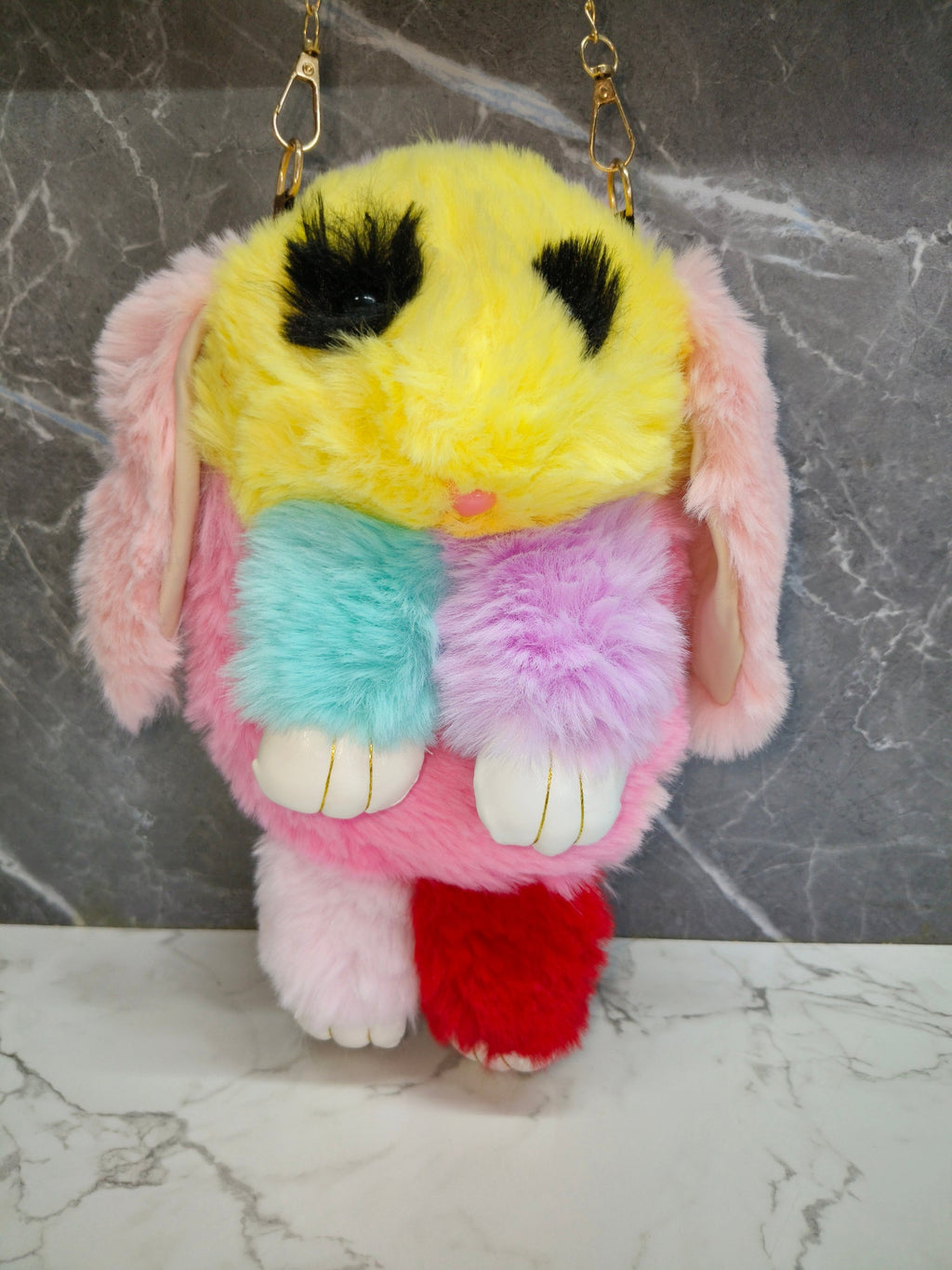 Trending Cute Fluffy Plush Rabbit Backpack – Soft & Lightweight Bag