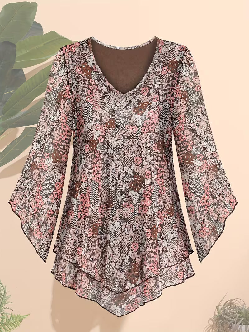 PetalFlow Layered Top for Women