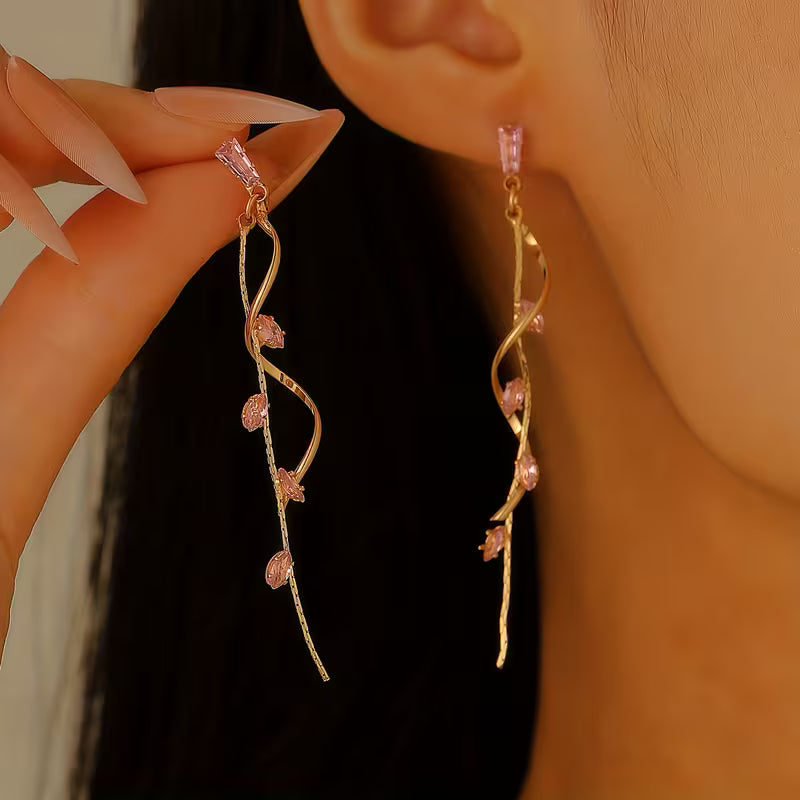 French-Style Long Dangling Earrings