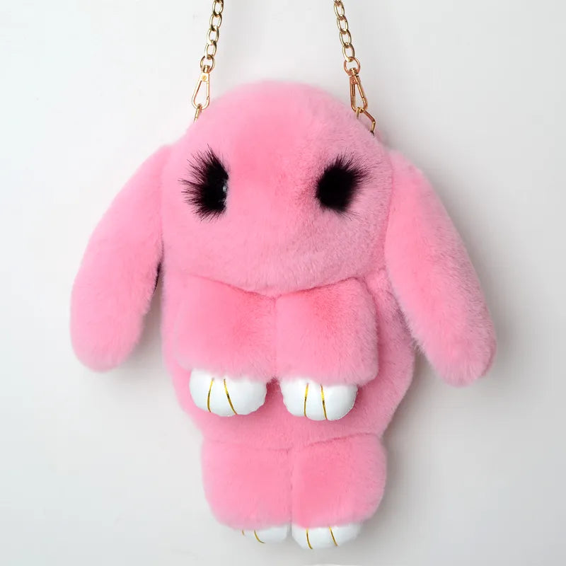 Trending Cute Fluffy Plush Rabbit Backpack – Soft & Lightweight Bag