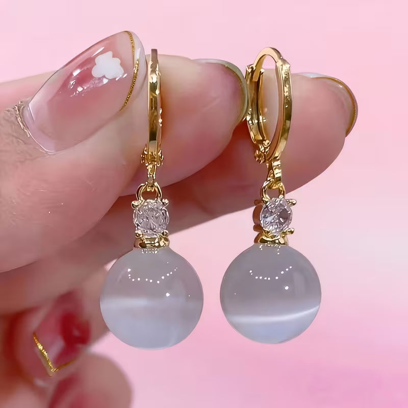 Cat Eye Golden Earrings for Women