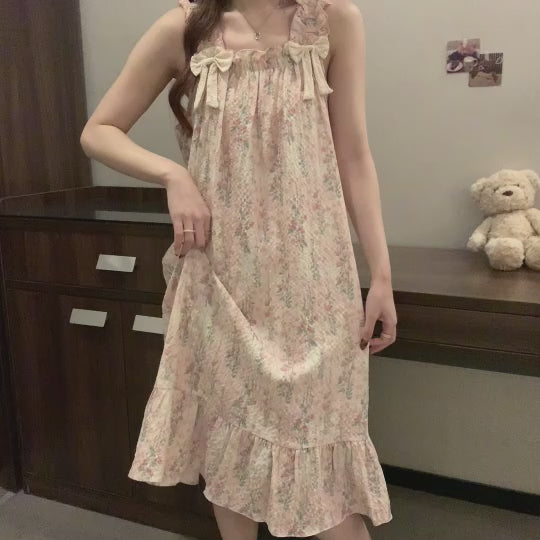 Summer Floral Nightdress for Women Free Size