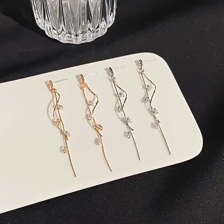 French-Style Long Dangling Earrings